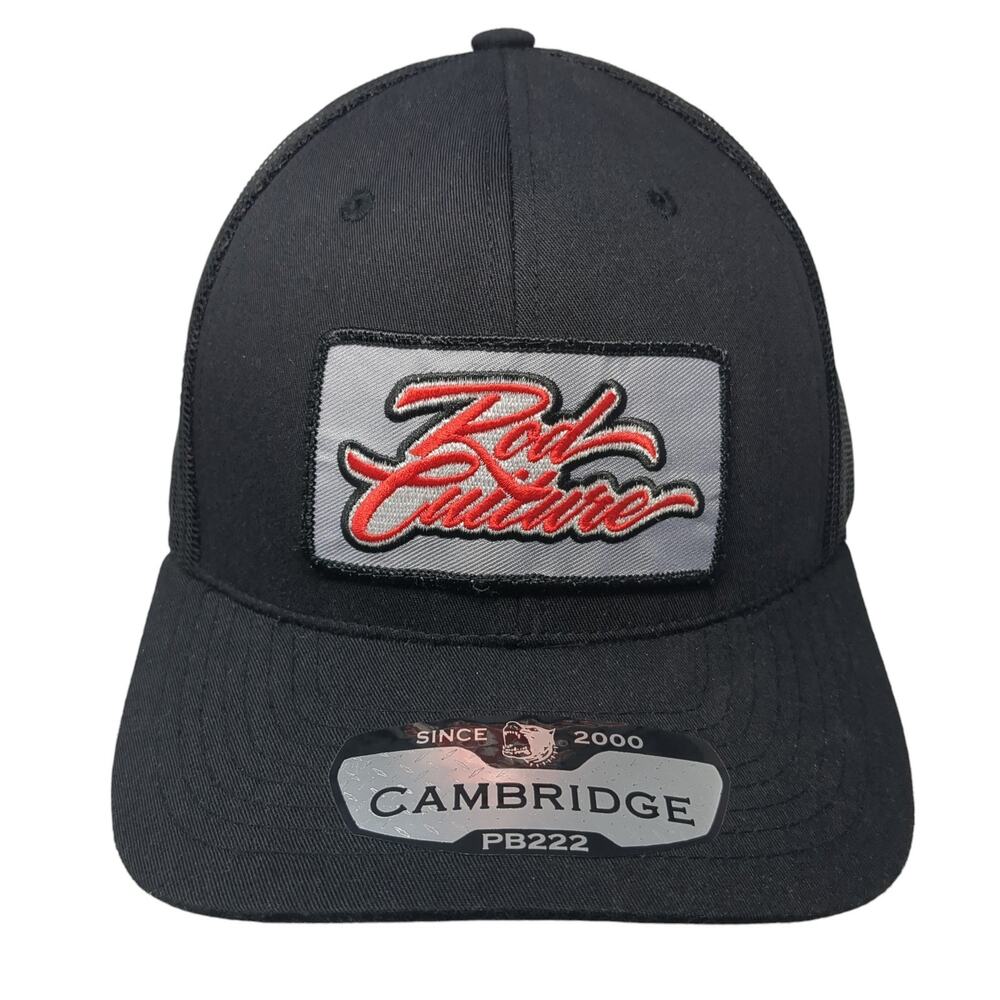 Rod Culture Snapback Trucker Hat Black One Size Adjustable Mesh Back Cambridge